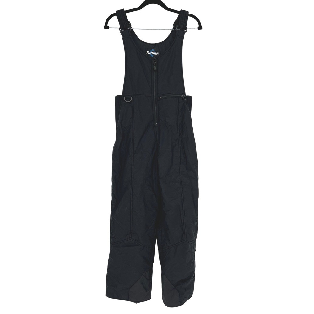 Rawik Kids Small Black Snowbib Insulated Ski Pants Winter Coveralls Sledding EUC